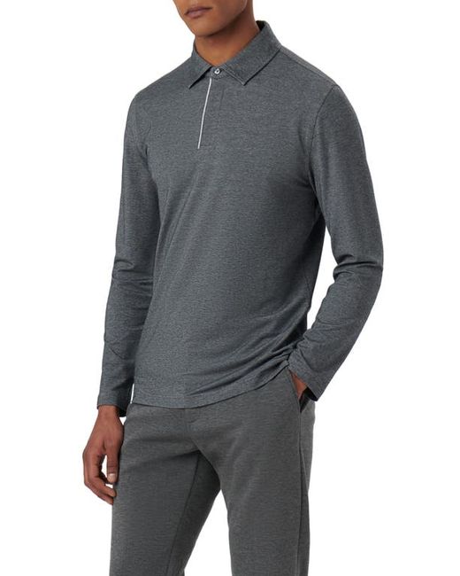 Bugatchi Long Sleeve Stretch Cotton Knit Polo in at Small