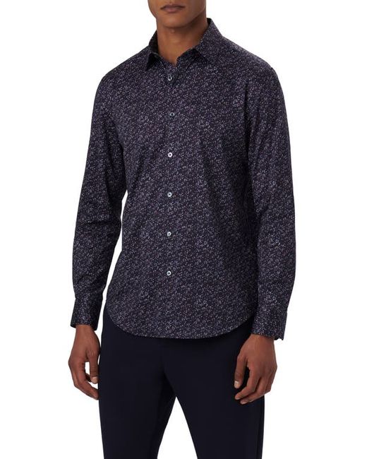 Bugatchi OoohCotton Leaf Print Button-Up Shirt in at Small