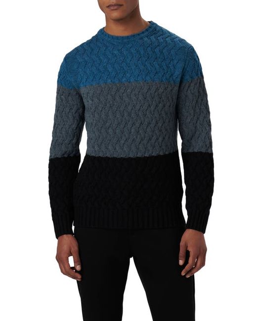 Bugatchi Block Merino Wool Blend Crewneck Sweater in at Xx-Large
