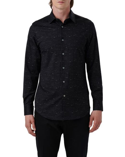 Bugatchi OoohCotton James Mélange Print Button-Up Shirt in at Small