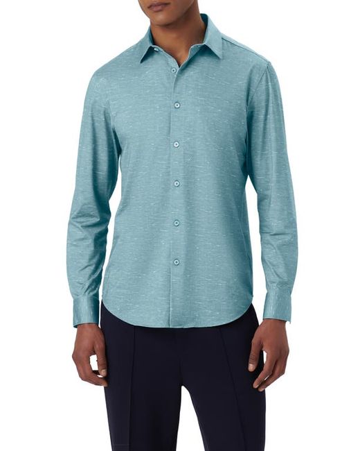 Bugatchi OoohCotton James Mélange Print Button-Up Shirt in at Large