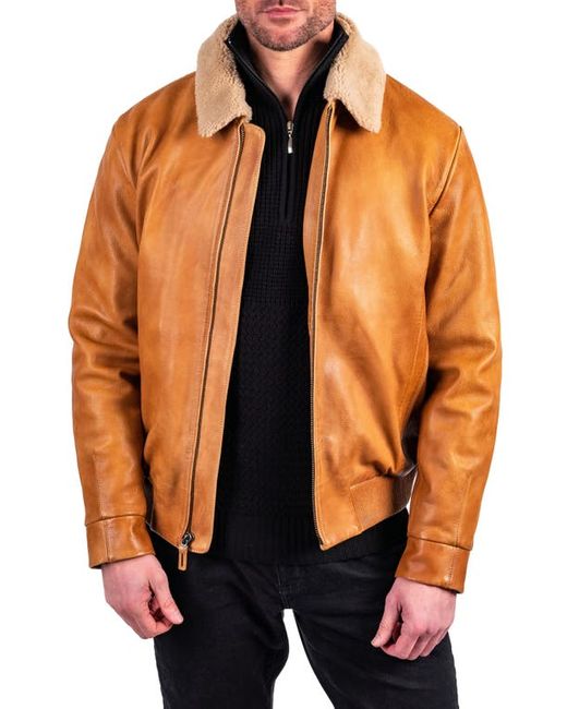 Comstock & Co. Comstock Co. Captain Lambskin Leather Jacket in at 40