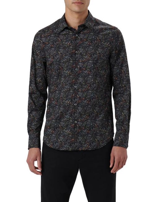 Bugatchi Julian Floral Print Cotton Button-Up Shirt in at Small