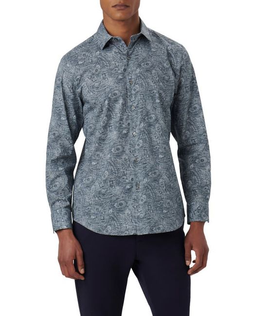 Bugatchi Axel Paisley Print Stretch Cotton Button-Up Shirt in at Small