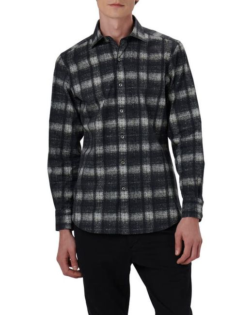 Bugatchi Axel Shaped Fit Plaid Stretch Cotton Button-Up Shirt in at Small