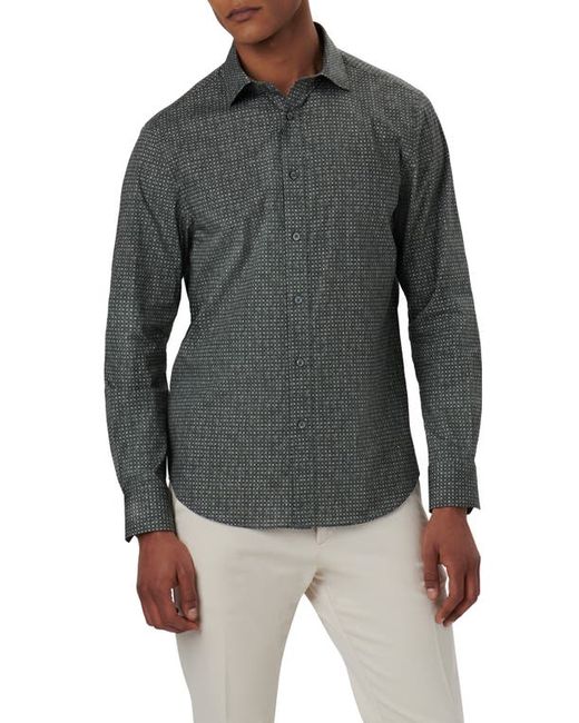 Bugatchi Axel Shaped Fit Mosaic Print Stretch Cotton Button-Up Shirt in at Small