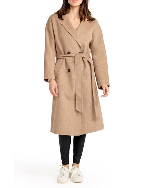 Belle And Bloom Standing Still Belted Double Breasted Wool Blend Coat at X-Small