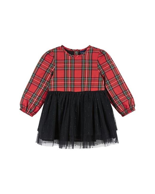 Andy & Evan Plaid Long Sleeve Dress in at 0-3M