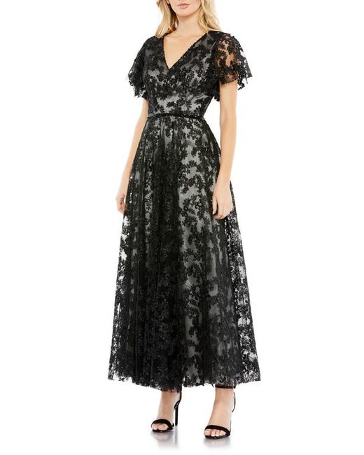 Mac Duggal Embroidered Flutter Sleeve Cocktail Dress in at 4