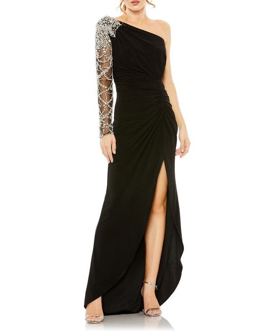 Mac Duggal Embellished One-Shoulder Gown in at 0