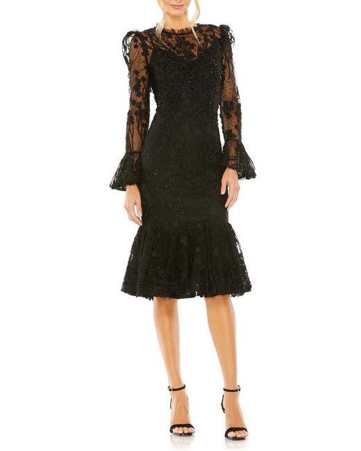 Mac Duggal Embroidered Ruffle Long Sleeve Cocktail Dress in at 2