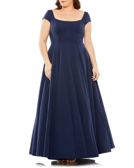 Fabulouss By Mac Duggal Cap Sleeve Pleated Ballgown in at 14W