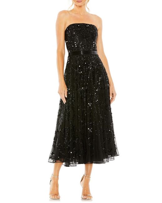 Mac Duggal Sequin Beaded Strapless Fit Flare Cocktail Dress in at 2