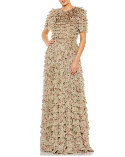 Mac Duggal Floral Ruffle Gown in at 20
