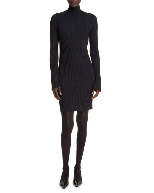 The Row Diolette Long Sleeve Silk Rib Sweater Dress in at Medium