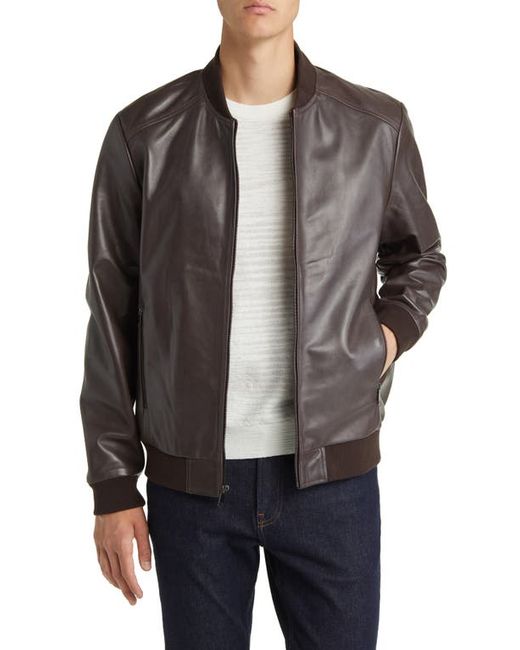 Nordstrom Leather Bomber Jacket in at Small