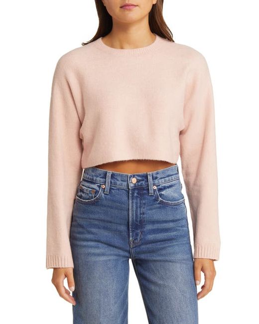 Open Edit Crewneck Crop Sweater in at Xx-Small