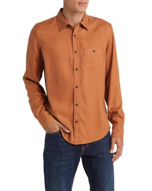 Treasure & Bond Trim Fit Solid Lyocell Button-Up Shirt in at Small