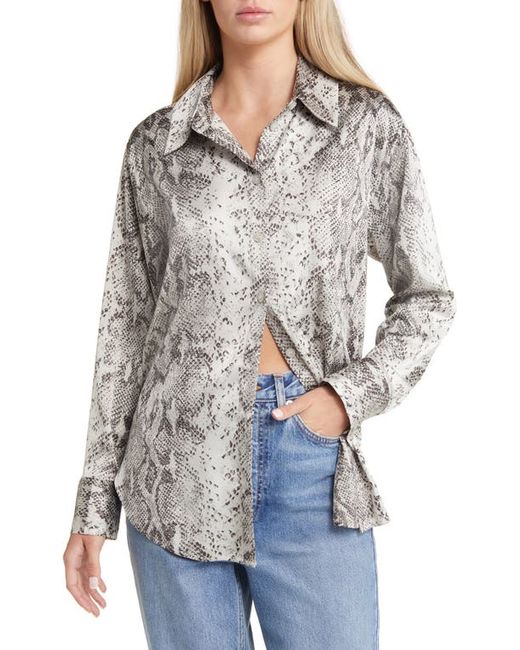 Open Edit Satin Button-Up Shirt in at Xx-Small