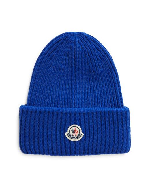 Moncler Bell Logo Patch Virgin Wool Cashmere Beanie in at