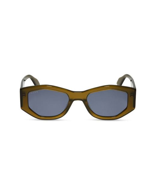 Diff Zeo 52mm Geometric Sunglasses in Olive/Grey at
