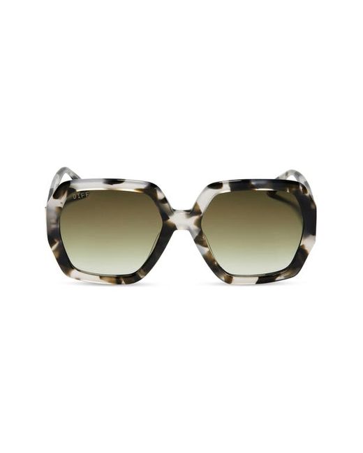 Diff Nola 51mm Polarized Gradient Square Sunglasses in Kombu/Olive at