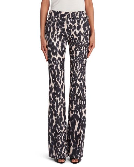 Tom Ford Leopard Print Flared Hopsack Pants in Chalk at 2 Us