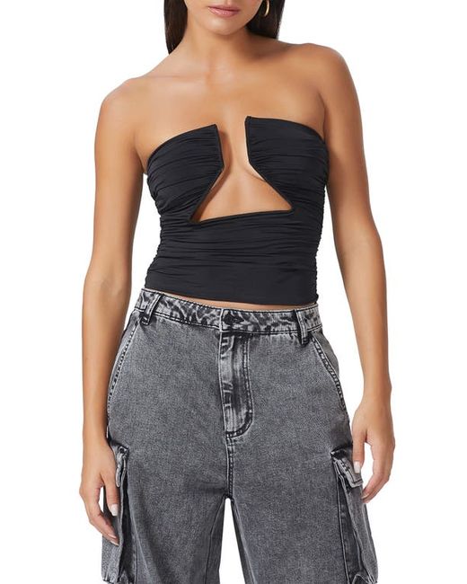 Afrm Monette Cutout Strapless Crop Top in at