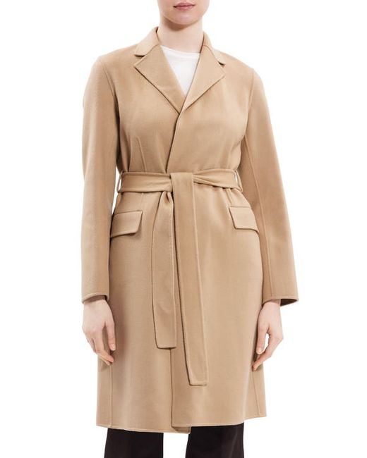 Theory Wool Cashmere Wrap Coat in at Petite