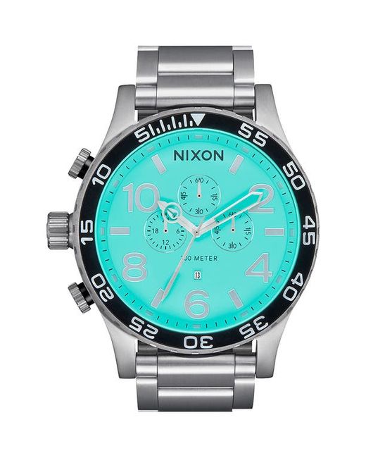 Nixon 51-30 Chronograph Bracelet Watch 51mm in Turquoise at