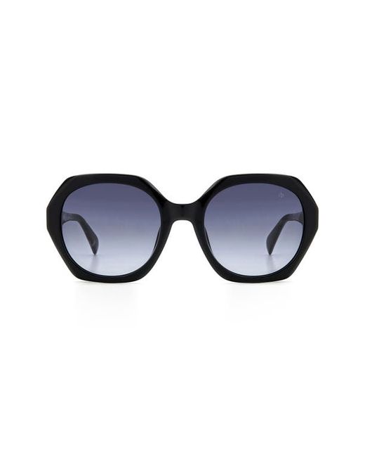 Rag & Bone 55mm Gradient Round Sunglasses in Black/Grey Shaded at