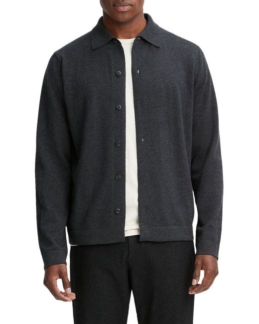 Vince Wool Cotton Button-Up Knit Shirt in at X-Small