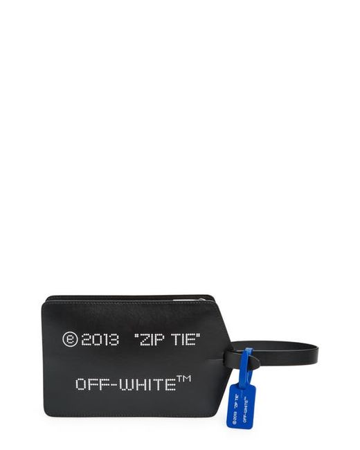 Off-White Zip Tie Leather Clutch in at