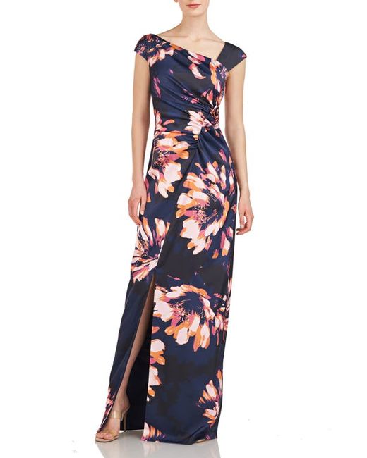 Kay Unger Wafa Floral Column Gown in at 0