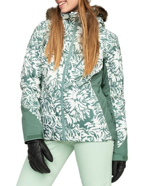 Roxy Jet Ski Premium Snow Jacket with Removable Faux Fur Trim and Hood in at X-Small