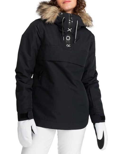 Roxy Shelter Hooded Snow Jacket with Removable Faux Fur Trim in at X-Small