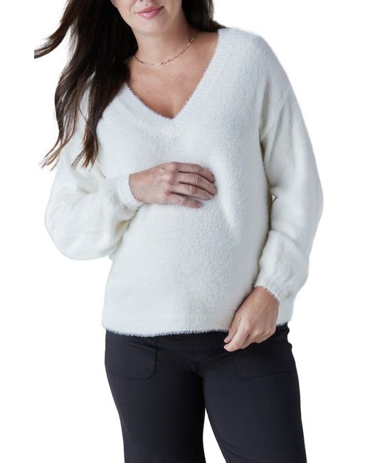 Ingrid & Isabel® Ingrid Isabel Fluffy V-Neck Maternity Sweater in at X-Small