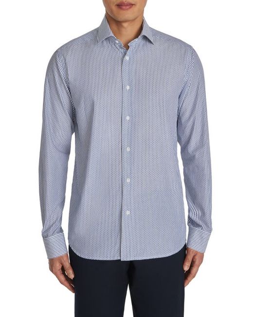Jack Victor Aaron Stripe Cotton Button-Up Shirt in at Small