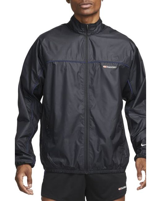 Nike Storm-FIT Track Club Woven Running Jacket in Black/Midnight Navy/White at