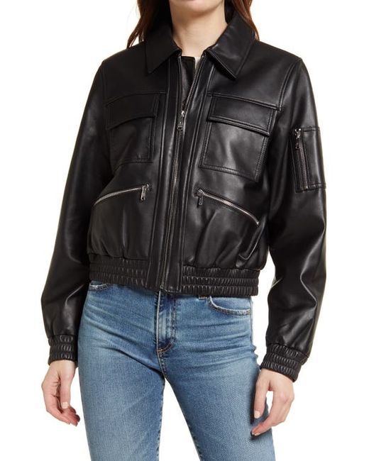 Sam Edelman Leather Bomber Jacket in at X-Small