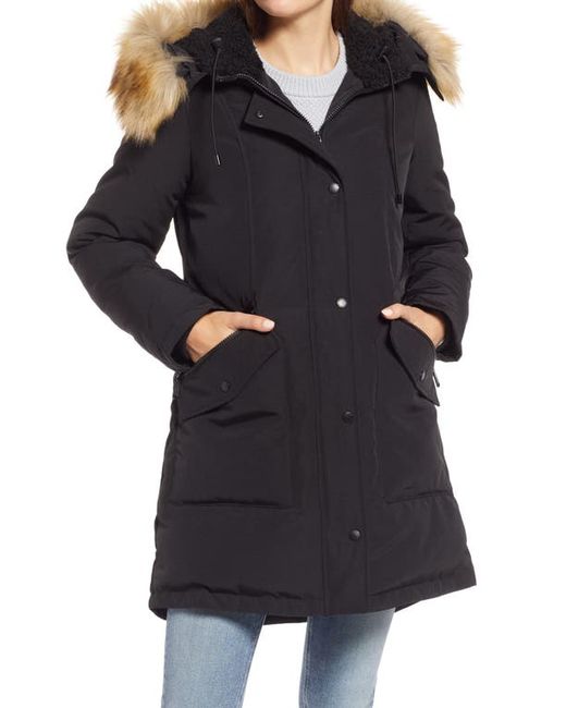Sam Edelman Hooded Down Feather Fill Parka with Faux Fur Trim in at X-Large
