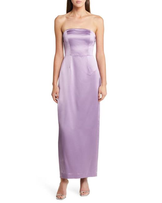 Milly Riva Hammered Satin Strapless Dress in at 0