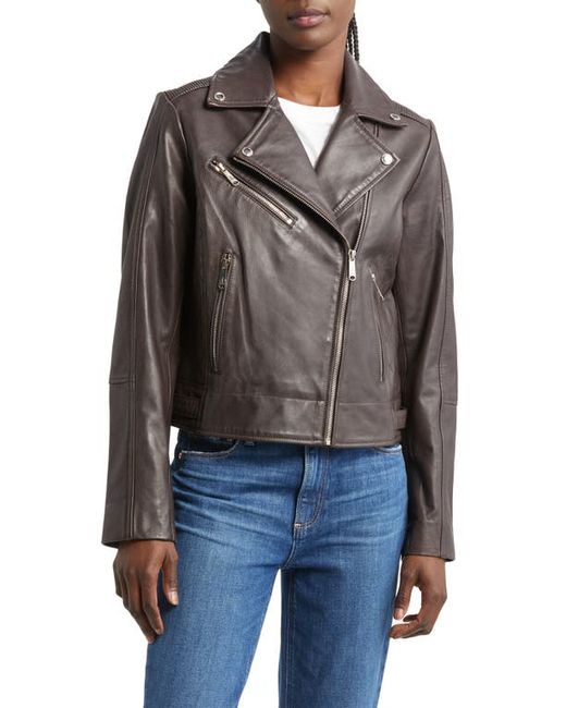 Sam Edelman Washed Leather Moto Jacket in at Xx-Small