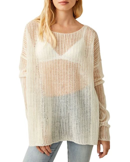 Free People Wednesday Open Knit Cashmere Sweater in at X-Small