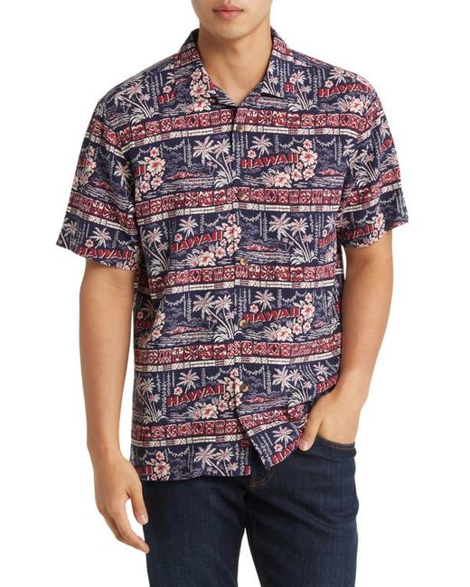 Tommy Bahama Postcard Paradise Short Sleeve Silk Button-Up Shirt in at 2Xb