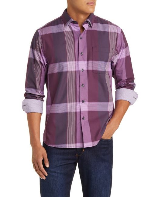 Tommy Bahama Lazlo Lux Grande Plaid Stretch Cotton Silk Button-Up Shirt in at Xx-Large