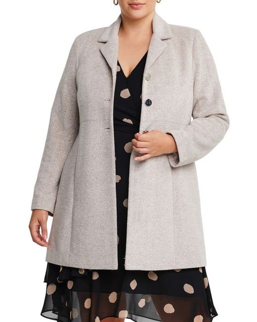 Estelle Floater Notched Lapel Coat in at 16W