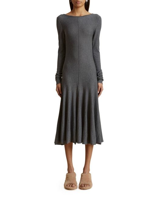 Khaite Dany Long Sleeve Merino Wool Sweater Dress in at
