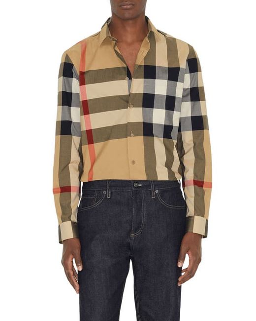 Burberry Summerton Heritage Check Cotton Button-Up Shirt in Archive at Small