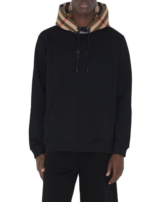 Burberry T-Fit Check Cotton Hoodie in at Small